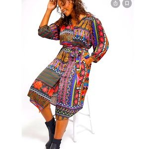 FARM Rio (Anthropologie) Ceila Pattern Shirt Dress